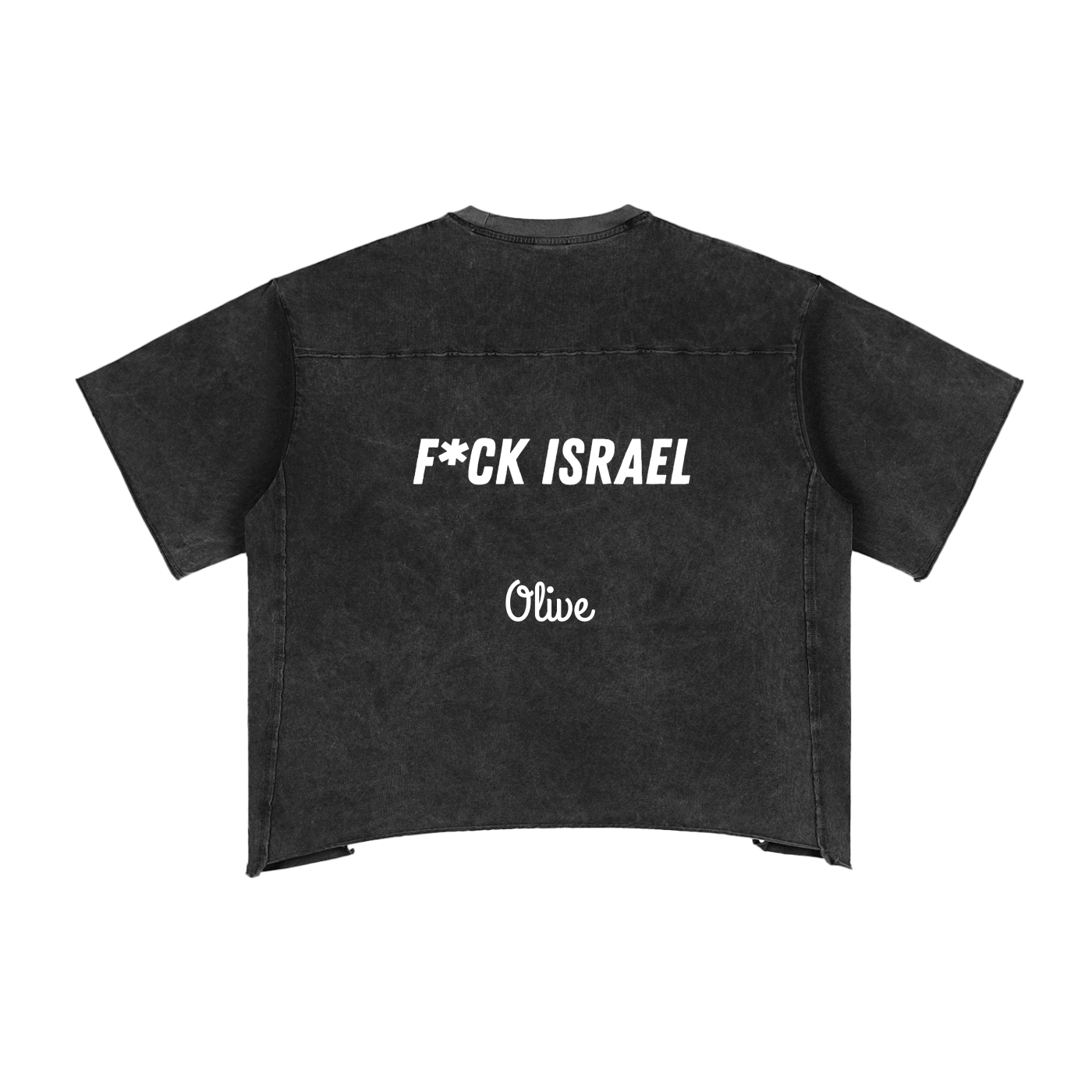 F*CK ISRAEL Raw Edge Snow Washed Boxy T-Shirt